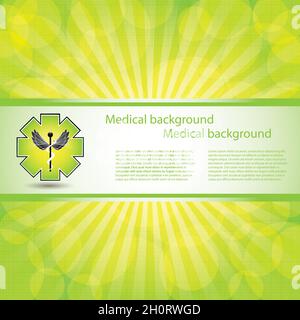 Abstract green grid medical background Stock Vector