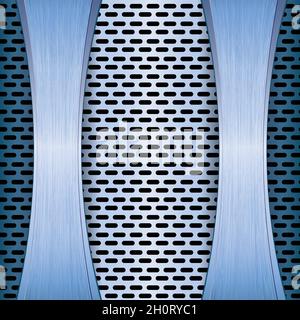 Blue abstract tech grid metal background Stock Vector