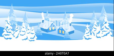 Abstract winter landscape Stock Vector