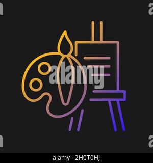 Painting talent gradient vector icon for dark theme Stock Vector