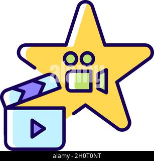 Actors talent RGB color icon Stock Vector
