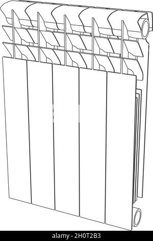 Vector link section heating radiator front view Stock Vector