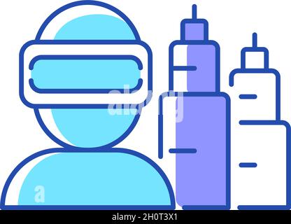 VR for project planning RGB color icon Stock Vector