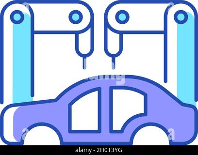 Body-in-white manufacturing RGB color icon Stock Vector