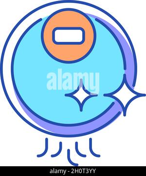 Cleaning robots RGB color icon Stock Vector