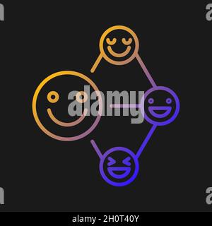 Networking talent gradient vector icon for dark theme Stock Vector