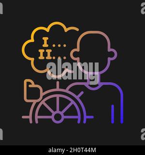 Self management gradient vector icon for dark theme Stock Vector