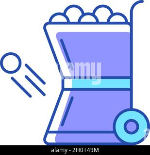 Ball throwing devices RGB color icon Stock Vector