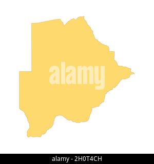 Botswana map color line element. Border of the country. UI UX GUI design element. Editable stroke. Stock Vector