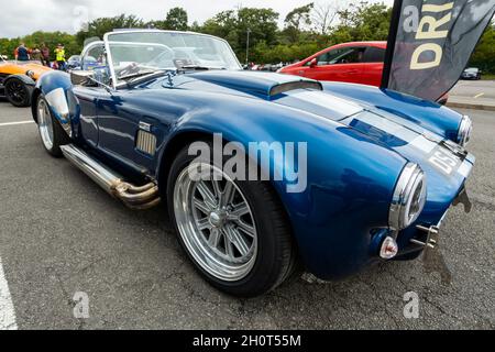 Darlington UK; 23rd August 2020: A blue AC Cobra at Auto Show (car show) Stock Photo