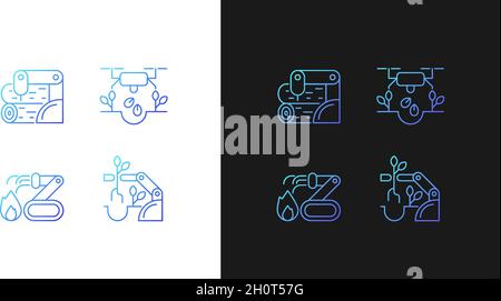 Automation for wellbeing gradient icons set for dark and light mode Stock Vector