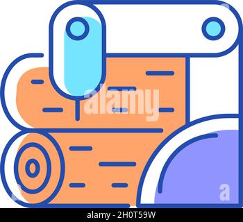 Wood processing RGB color icon Stock Vector