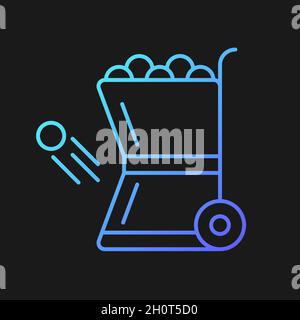 Ball throwing devices gradient vector icon for dark theme Stock Vector