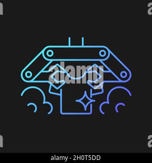 Laundry robot gradient vector icon for dark theme Stock Vector
