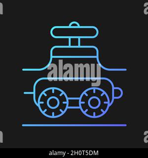 Pipe-inspecting robots gradient vector icon for dark theme Stock Vector