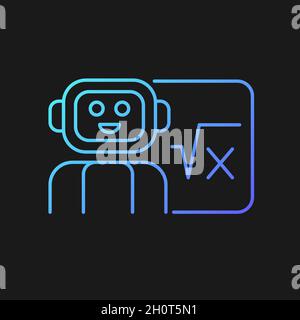 Robotics in education gradient vector icon for dark theme Stock Vector