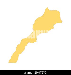 Morocco map color line element. Border of the country. UI UX GUI design element. Editable stroke. Stock Vector