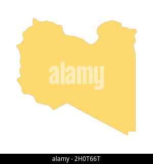 Libya map color line element. Border of the country. UI UX GUI design element. Editable stroke. Stock Vector
