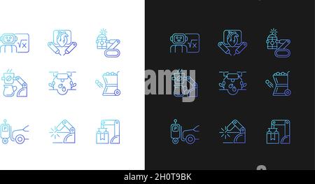 Leading technologies gradient icons set for dark and light mode Stock Vector