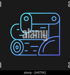 Wood processing gradient vector icon for dark theme Stock Vector