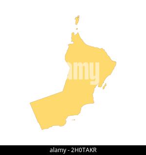 Oman map color line element. Border of the country. Stock Vector