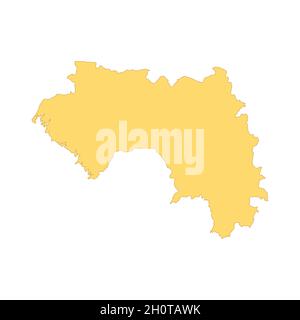 Guinea map color line element. Border of the country. Stock Vector
