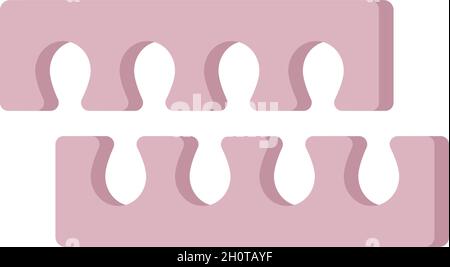 Toe separator for pedicure. Tool for the spa salon. Vector flat illustration Stock Vector