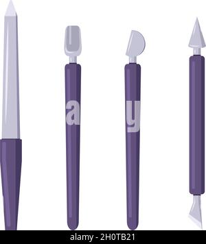 A set of tools for manicure and pedicure. Cuticle device and nail file. Elements for beauty salon and finger care at home. Vector flat illustration Stock Vector
