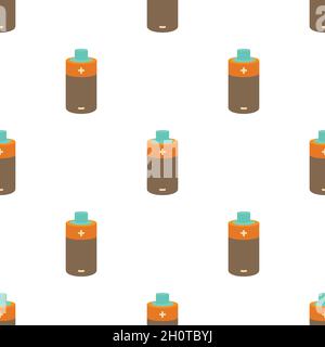 Small battery pattern seamless background texture repeat wallpaper geometric vector Stock Vector