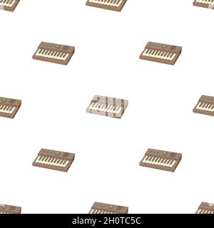 Synthesizer pattern seamless background texture repeat wallpaper geometric vector Stock Vector
