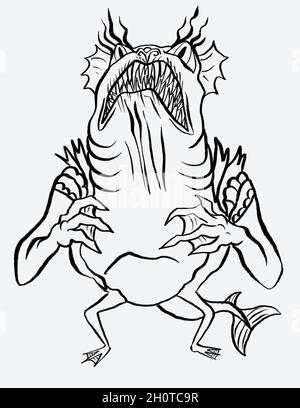 creepy sea creature illustration Stock Photo - Alamy