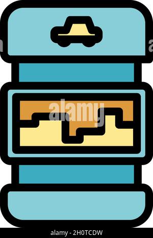 Car keyless icon. Outline car keyless vector icon color flat isolated Stock Vector