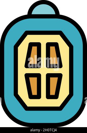 Security car keyless icon. Outline security car keyless vector icon color flat isolated Stock Vector