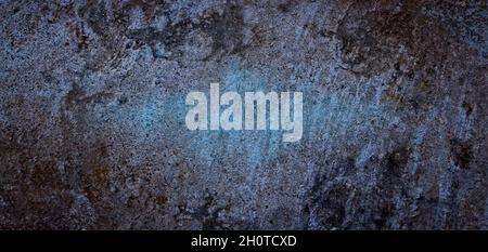 Navi blue concrete rough irregular surface, dark noble background, grunge texture. Stock Photo