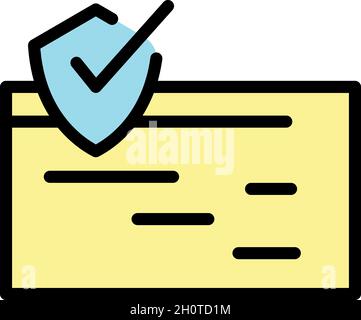 Online security icon. Outline online security vector icon color flat isolated Stock Vector