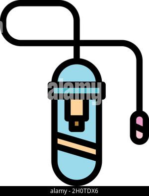 Diagnostic endoscope icon. Outline diagnostic endoscope vector icon color flat isolated Stock Vector