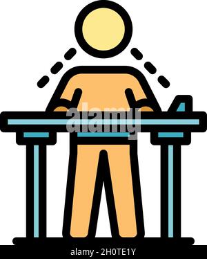 Standing ergonomic position icon. Outline standing ergonomic position ...
