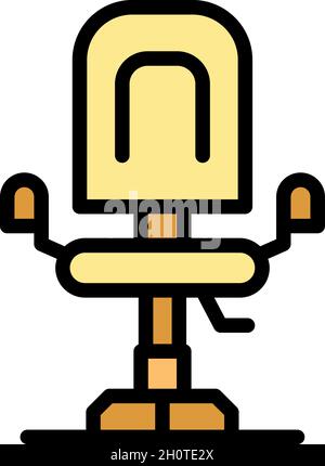 Ergonomic chair icon. Outline ergonomic chair vector icon color flat isolated Stock Vector