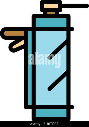 Caulk pistol icon. Outline caulk pistol vector icon color flat isolated Stock Vector