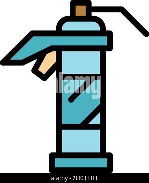 Silicone gun icon. Outline silicone gun vector icon color flat isolated Stock Vector