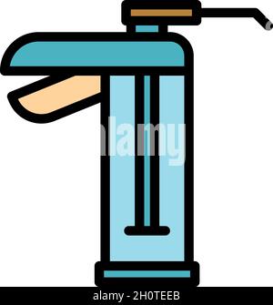 Seal gun icon. Outline seal gun vector icon color flat isolated Stock Vector