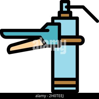 Silicone caulk pistol icon. Outline silicone caulk pistol vector icon color flat isolated Stock Vector