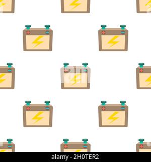 Battery pattern seamless background texture repeat wallpaper geometric vector Stock Vector