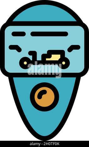 Vehicle keyless icon. Outline vehicle keyless vector icon color flat isolated Stock Vector