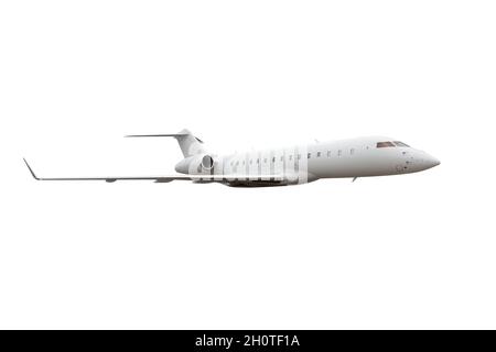 Modern advanced private business jet isolated on white background Stock Photo
