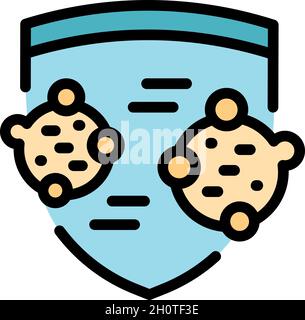 Immune from virus icon. Outline immune from virus vector icon color flat isolated Stock Vector