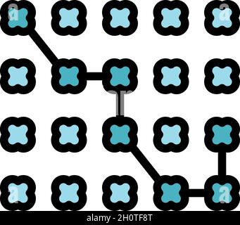 Cyber security cipher icon. Outline cyber security cipher vector icon color flat isolated Stock Vector