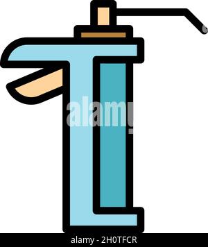 Caulk fix gun icon. Outline caulk fix gun vector icon color flat isolated Stock Vector