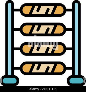 Loom machine icon. Outline loom machine vector icon color flat isolated Stock Vector