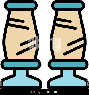 Thread loom icon. Outline thread loom vector icon color flat isolated Stock Vector
